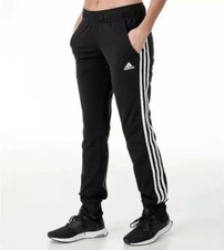 Adidas Essentials Women's Black 3S 3-Stripe Tapered Activewe Joggers Size Small
