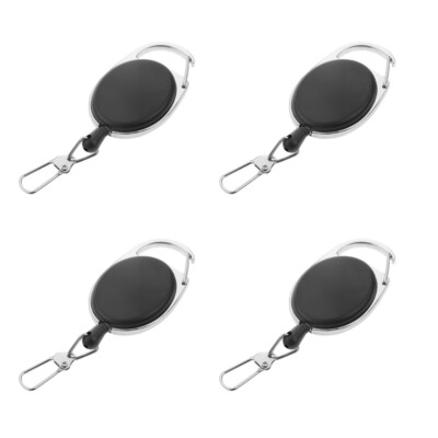 4Pcs Retractable Extendable Nylon Wire 60cm Schlüsselbundring Clip Pull Keyring
