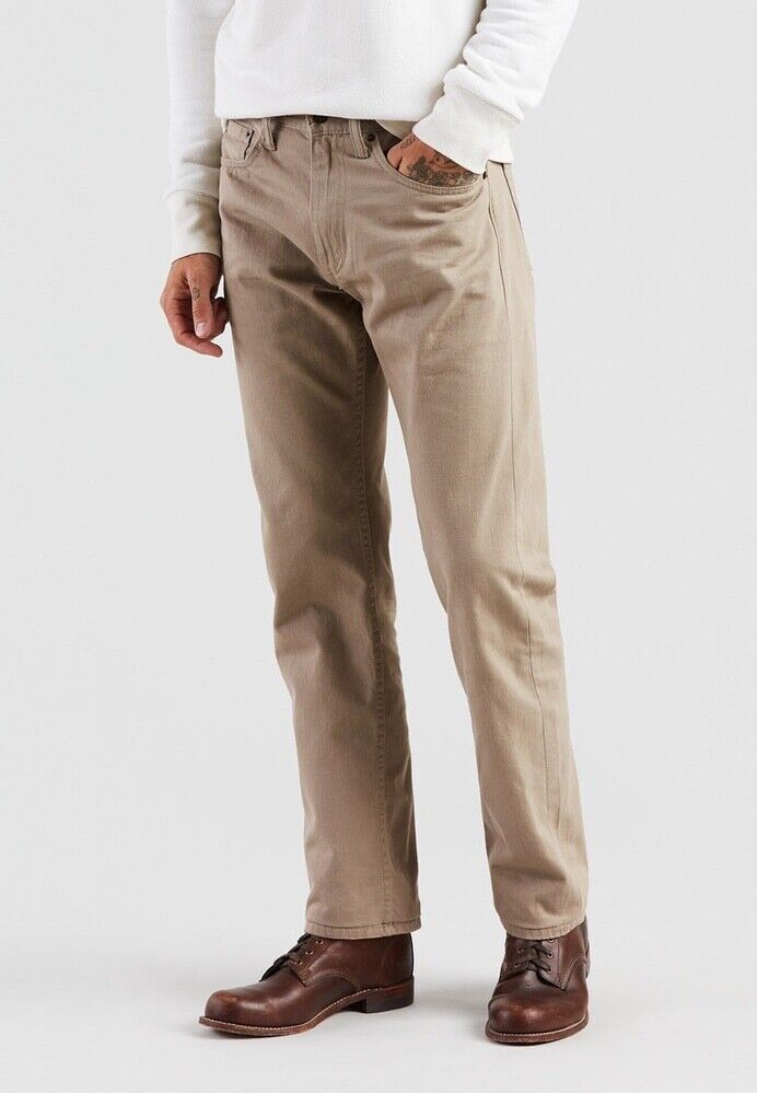 Men's Levi's 505 Regular Fit Straight Leg Khaki Jeans Men's Levi's 505 Regular Fit Straight Leg Khaki Jeans