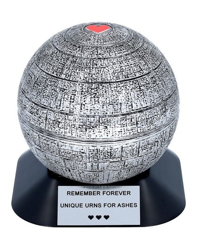 Child urn with red heart like a Death Star from Star Wars Unique theme urn - Picture 7 of 7