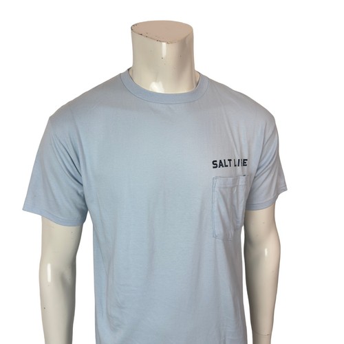 T-shirt uomo Salt Life M pre-restringuta cotone blu girocollo mare profondo all'osso - Foto 6 di 11