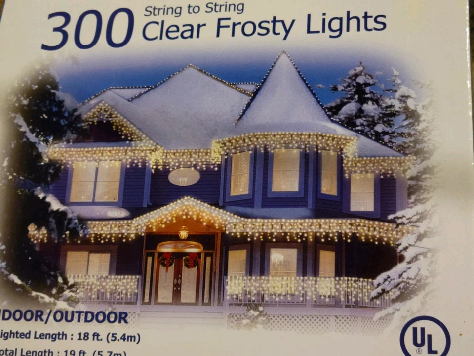 Lot Of 10 Midwestern 300ct Clear Icicle Lights White Wire 18 1 FT- New in Box - Image 3 of 4