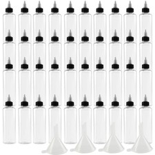40 PCS 2 oz Plastic Squeeze Bottles, Round Dispensing Bottles with Twist Top ...