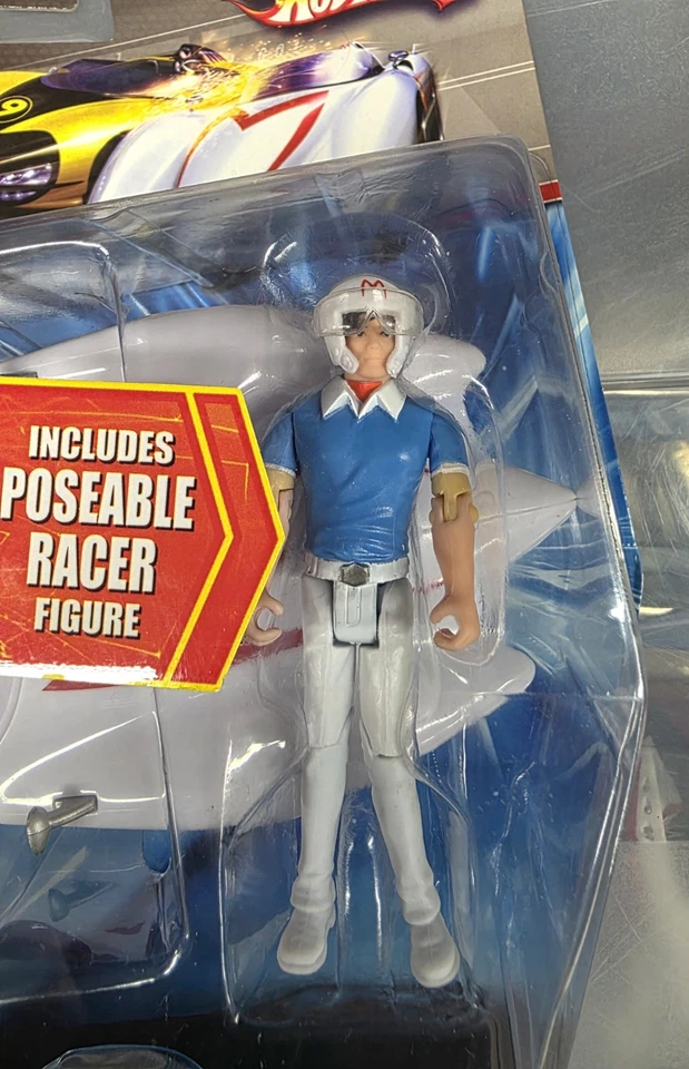 Hot Wheels SPEED RACER Mach 5 Car & Speed Racer Figure & SawBlade Launcher - Image 4 of 4