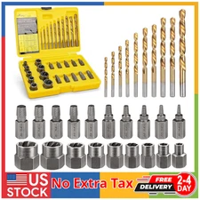 Topec Bolt Extractor Kit, 29 Piece Screw Extractor and Left Hand Drill Bit Se...