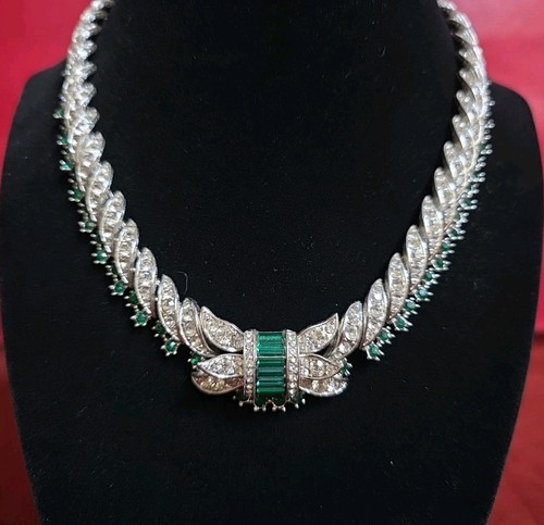 Attwood and Sawyer Rhodium Plated Swarovski Crystal Necklace