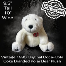 Vintage 1993 Original 9.5 Coca-Cola Coke Branded Polar Bear Plush FAST SHIPPING