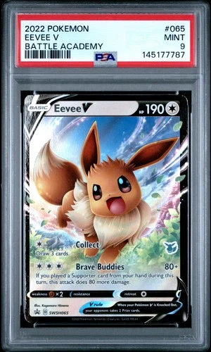 2022 POKEMON BATTLE ACADEMY #065 EEVEE V PSA 9