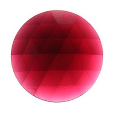 Stained Glass Jewels - Round 50mm Gold Pink Faceted 2 Inch