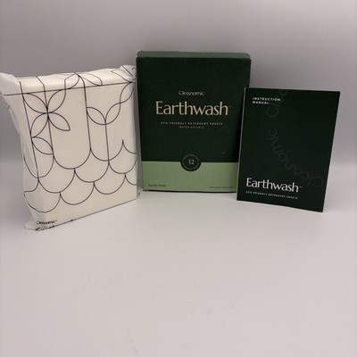 Cleanomic Earthwash Laundry Detergent Scent-Free 32-Sheets Eco-Friendly New 9/25