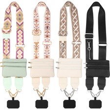 4 Pack Clip and Go Strap for Phone with Wallet Crossbody Phone Strap with Zip...