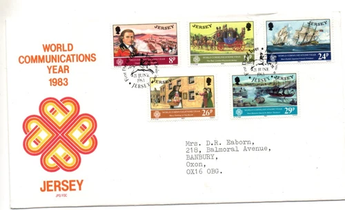 1983 JERSEY - WORLD COMMUNICATIONS YEAR FDC FROM COLLECTION N20