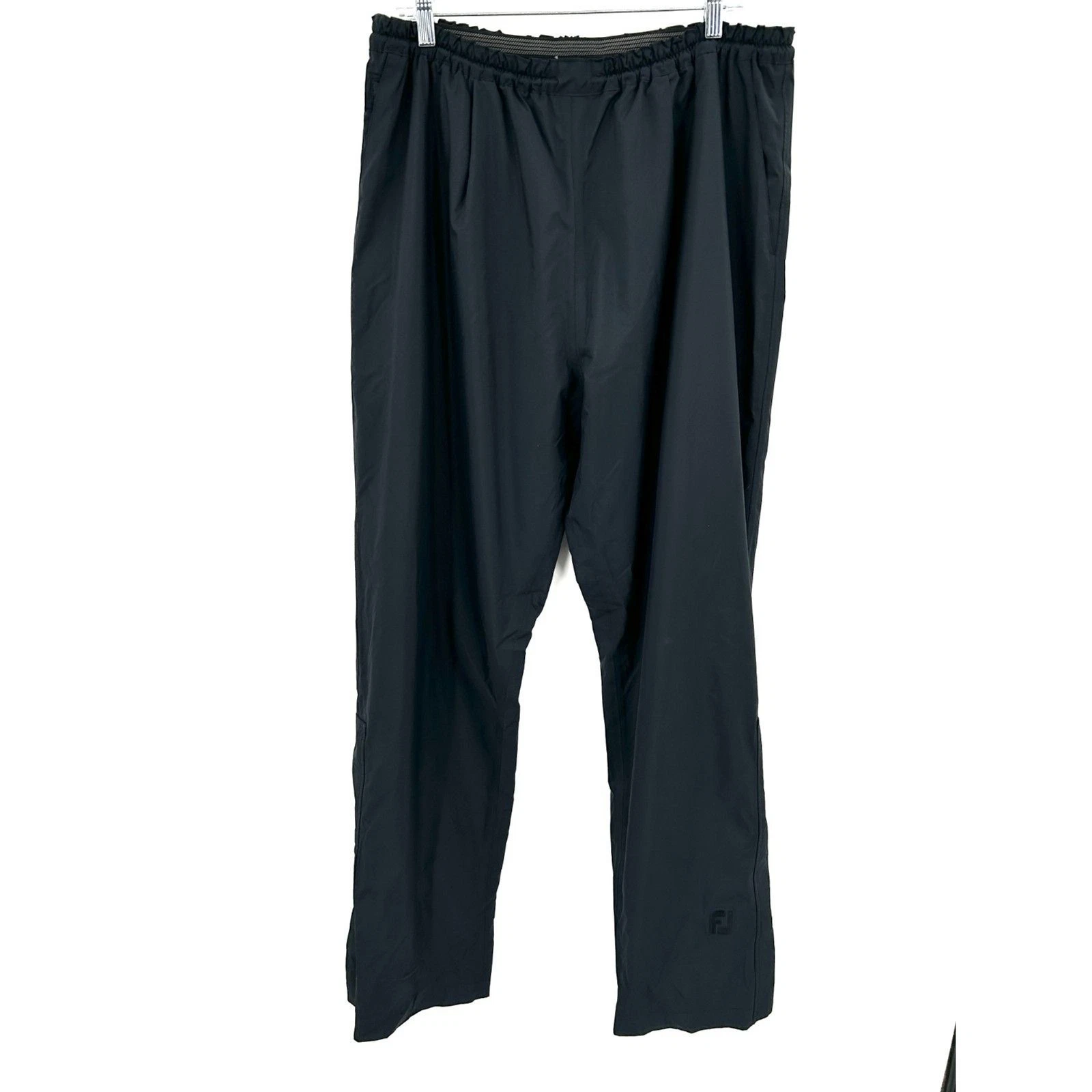 FOOTJOY DryJoys Men's Black Waterproof Straight Leg Pull On Rain Golf Pants XL