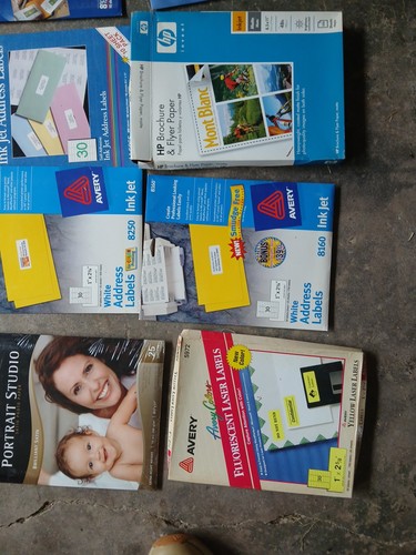 Huge Vintage Lot Various PC Photo Paper Labels CD Labels Banner Paper & More - Picture 9 of 11