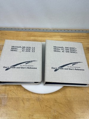 Vintage Microsoft MS-DOS 3.2 & GW-BASIC Manuals Binder Set PC DOS Minta