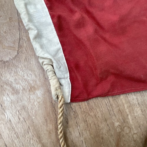 VINTAGE 1930s UK ENSIGN FLAG SHIP NAUTICAL UNIONJACK STITCHED LINEN PANEL - Picture 2 of 22