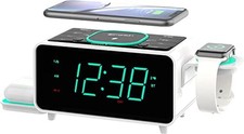 Smartset Dual Alarm Clock FM Radio with Wireless Charging, Charger ER100501