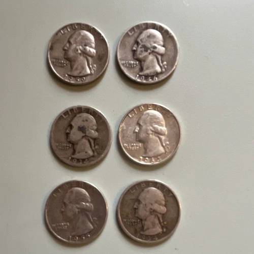 Washington Silver Quarters 1934-1955 Circulated 25C Coins