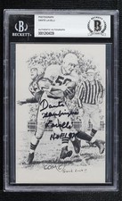 BAS 1980s Black and White Postcards Dante Lavelli BGS Authentic Auto HOF