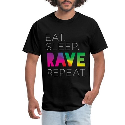 Eat Sleep Rave Repeat Neon Rainbow Men's T-Shirt