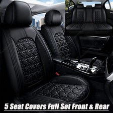 For Ford Leather Car 5-seat Covers Front Rear Cushion Black For Ford Leather Car 5-seat Covers Front Rear Cushion Black