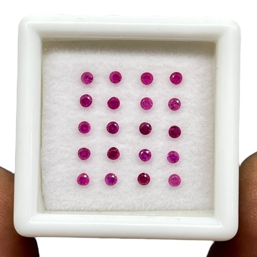 0.51 Cts Lot 20 Pcs Natural Ruby Round Calibrated Cut 1.7mm Loose Gemstones - Picture 8 of 8