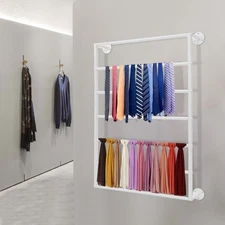 7-tier Wall Mounted Scarf Rack, Wall Display Rack, Towels Storage Rack