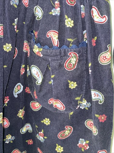 McKids McDonalds Girls Dress Vintage Corduroy Floral Sleeveless Blue Size 5 - Picture 6 of 8