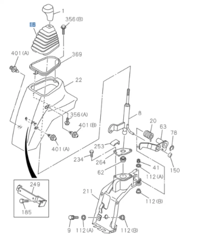 Cubierta antipolvo de palanca de cambios para ISUZU NRR NQR NPR NPR-HD 94-07 Foto 2 de 4