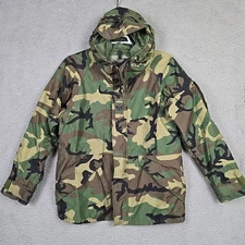 Military Jacket Medium Long Gore-Tex Cold Weather Parka Woodland Camouflage 