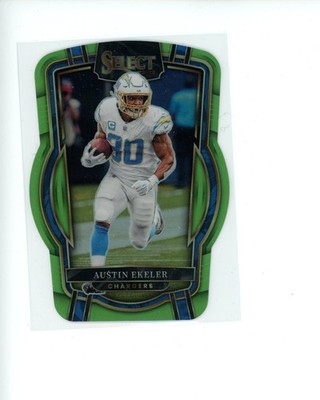 2022 Panini Select Neon Green Die-Cut Prizm #245 Austin Ekeler #d 201/299