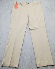 Greg Norman Golf Performance Pants Men's 33/30 Brown Stretch Waist Slash Pocket