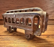 Vintage 4.75" Cast Iron Passenger Train Car AC Williams Kenton Hubley