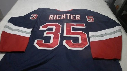 Autographed/Signed MIKE RICHTER New York Blue Hockey Jersey PSA/ COA Auto