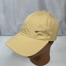 Nike Heritage 86 S1ZE Golf Hat Cap Strapback Silver Metal Swoosh 943092-252 Tan