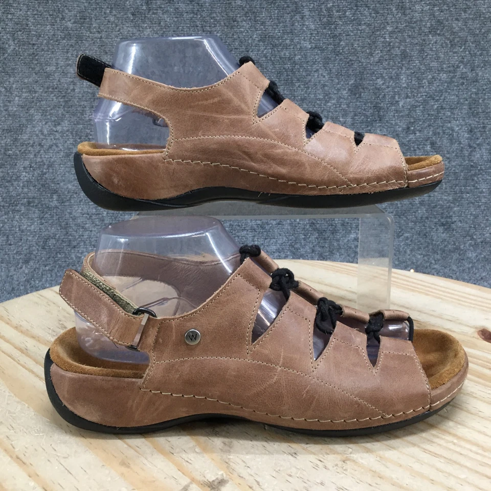 Sandalias Wolky para mujer 40 cometa con cordones marrón informal cómodas punta abierta gancho y bucle Foto 2 de 4