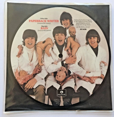 THE BEATLES "PAPERBACK WRITER" UK 1986 VINYL PICTURE DISC NR MINT
