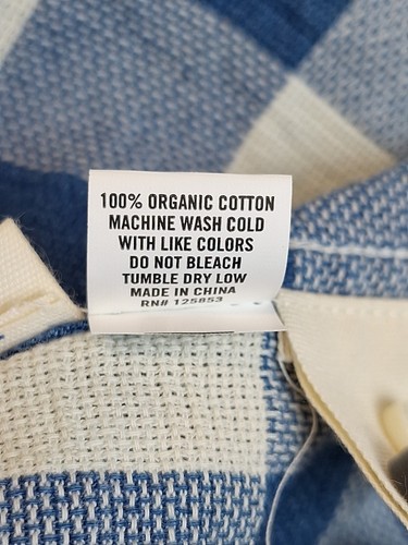 Taylor Stitch Camicia Uomo Cotone Organico Blu Gingham Check Taglia 44 (L-XL) - Foto 9 di 10