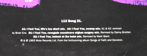DEPECHE MODE I FEEL YOU 1993 12” REMIXES LP - Picture 3 of 8