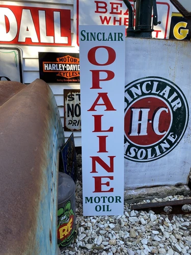Antique Vintage Old Style Sinclair Opaline Sign