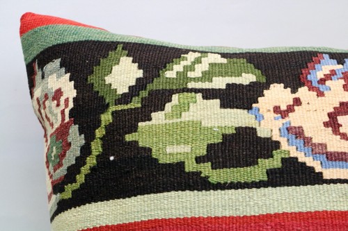 Kilim Pillow, 24x24 in, Decorative Ethnic Cushion, Handmade Vintage Pillow - Picture 3 of 6
