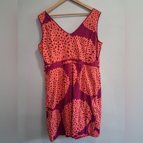 Robe fourreau col V coton motif floral Boden Zinnia taille 16L longue Cottagecore - Photo 2/8