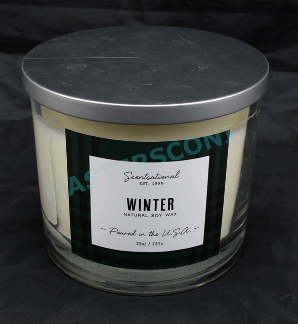 SCENTSATIONAL CHRISTMAS WINTER 26 OZ NATURAL COCONUT BEESWAX CANDLE eBay