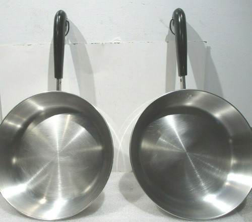 ZWEI Revere Ware 9" Pfanne offene Bratpfannen DREILAGIGE SCHEIBE Boden Edelstahl