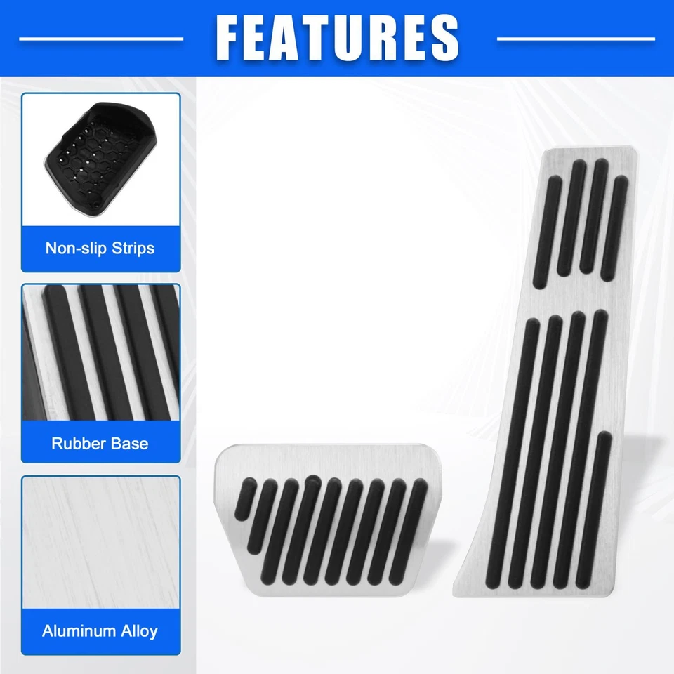 Cubierta de pedal de freno de gas 2 piezas pedales antideslizantes para BMW Serie 1 2 3 4 tono plateado Foto 4 de 4