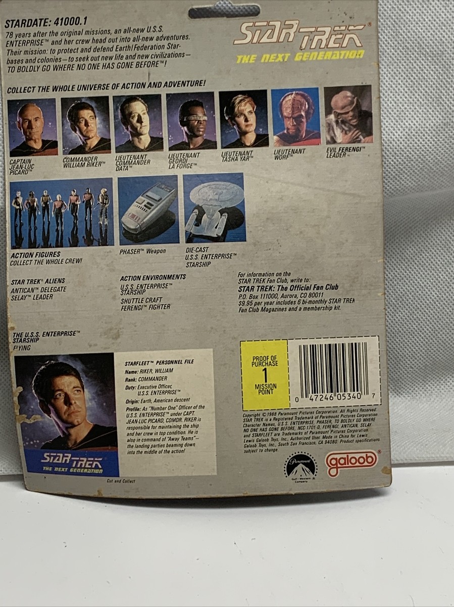 SF・ファンタジー・ホラー 88's galoob STARTREK TNG Riker STAR TREK THE NEXT GENERATION COMMANDER RIKER ACTION FIGURE