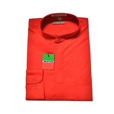 New men's shirt banded nehru collar dress formal party prom wedding red