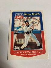 1988 Topps Rite Aid Team MVPs NL Playoff MVP Jeffrey Leonard San Frncisco Giants