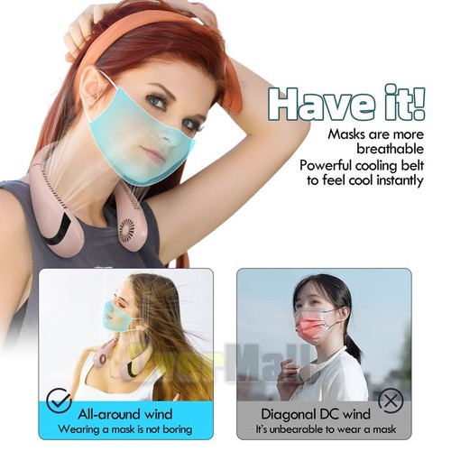 USB Portable Neck Hanging Fan Cooling Air Cooler Little Electric Air Conditioner - Picture 7 of 71