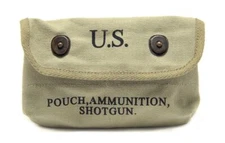 US WW2 Canvas Shotgun Shell Ammunition Pouch Marked JT&L 1943 Lt OD